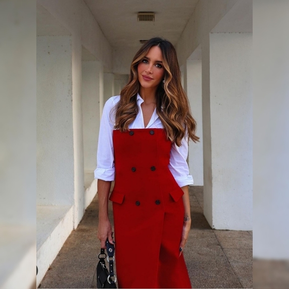 Zara Strapless Pocket Dress Red Size XS NWT - Picture 7 of 12